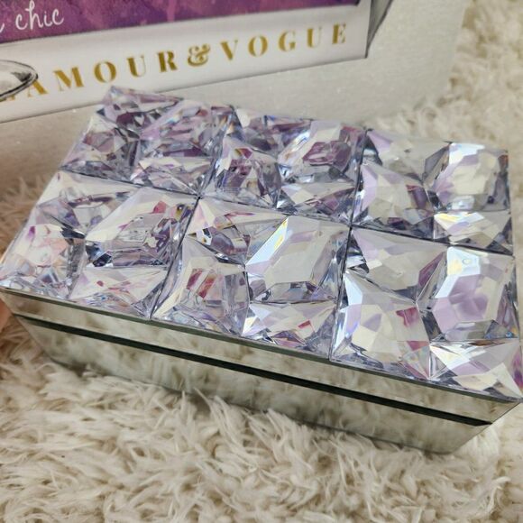 Silver Rhinestones Jewelry Box  - Picture 3 of 5